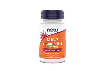 Now Supplements, MK-7 Vitamin K-2 100 mcg, Cardiovascular Support*, Supports Bone Health*, 180 Veg Capsules