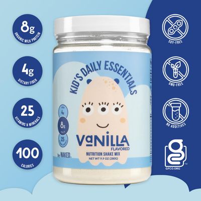 Vanilla Kids Daily Essentials, Kids Protein Shake Made With Organic Milk, 6 Organic Vegetables, 25 Vitamins and Minerals, No Artificial Sweeteners, Flavors, Colors or Preservatives