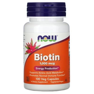 NOW Foods Biotin 1000 MCG - 100 Capsules