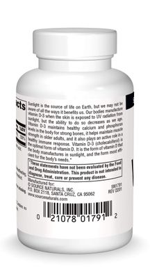 Source Naturals Vitamin D-3 1000 iu Supports Bone &amp; Immune Health* - 100 Tablets