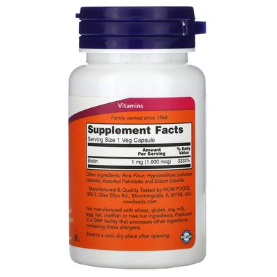 NOW Foods Biotin 1000 MCG - 100 Capsules