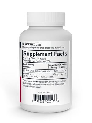 Kirkman - Vitamin C 250 mg Capsules - Hypo - 250 Count