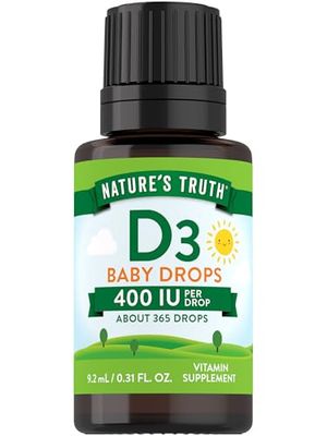 Nature&#39;s Truth Vitamin D Drops for Infants | 400 IU | 9.2 mL | D3 Drops for Kids | Vegetarian, Non-GMO, Gluten Free Supplement
