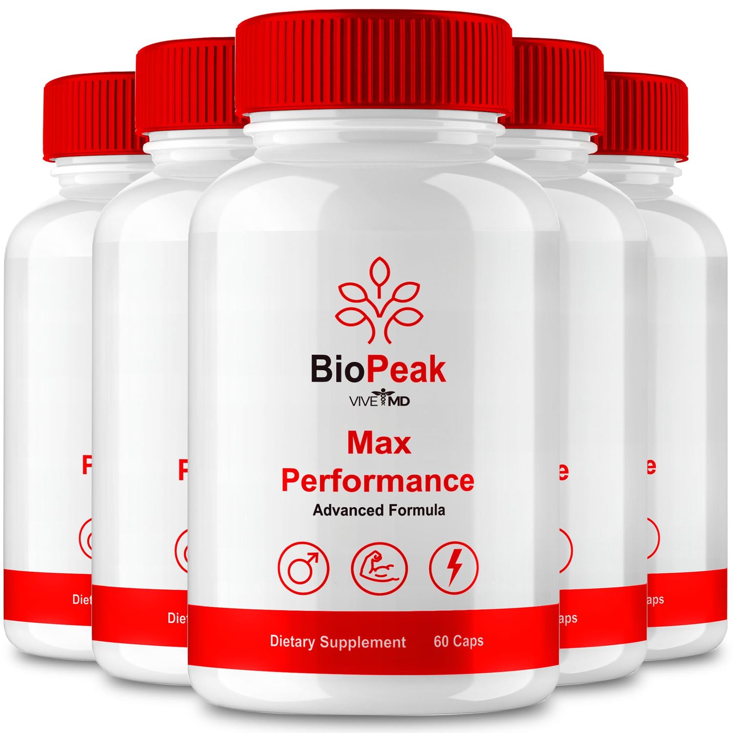 VIVE MD BioPeak Capsules, Bio Peak Advance Formula, BioPeak All Natural Supplement - Biopeak Pills for Maximum Strength, Bio Peak Support Pills Reviews (5 Pack)