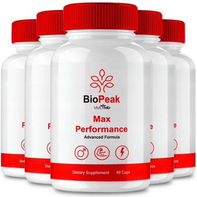 VIVE MD BioPeak Capsules, Bio Peak Advance Formula, BioPeak All Natural Supplement - Biopeak Pills for Maximum Strength, Bio Peak Support Pills Reviews (5 Pack)