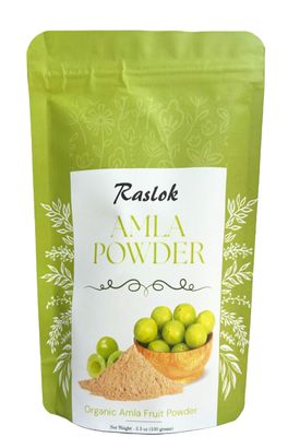 Raslok Amla Powder (Amla Fruit Powder) | High in Vitamin C, antioxidants, Energy booster | Wild Amla Berries Powder (3.52 Oz)