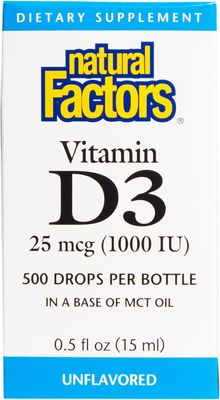 Natural Factors Vitamin D3 1000iu Liquid 0.5 OZ (Multi-Pack)