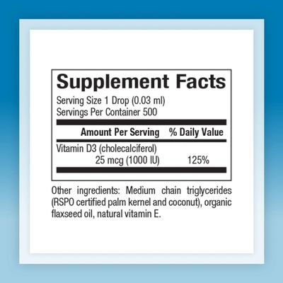 Natural Factors Vitamin D3 1000iu Liquid 0.5 OZ (Multi-Pack)
