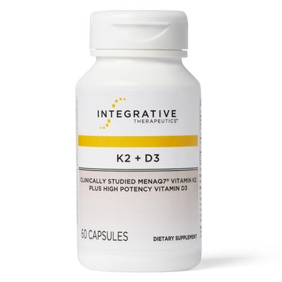Integrative Therapeutics K2 + D3, Cardiovascular Support*, Bone Support*, Vitamin K2, Vitamin D3, 60 Capsules