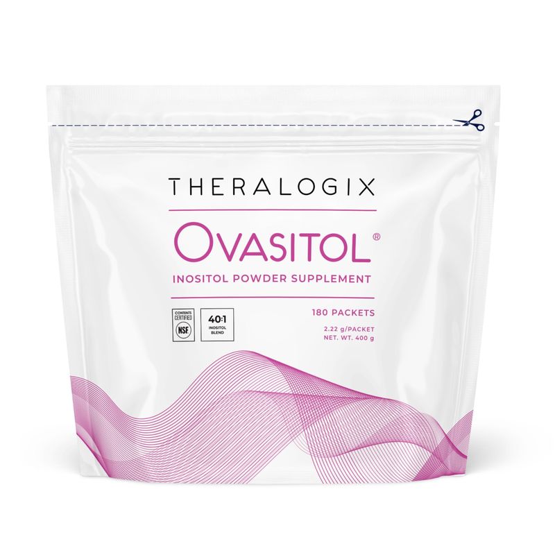 Theralogix Ovasitol Inositol Powder Packets - 90-Day Supply - Myo-Inositol &amp; D-Chiro Inositol for Hormone Balance &amp; Ovarian Function Support* - NSF Certified - 180 Packets
