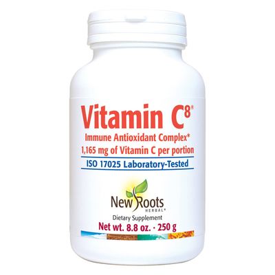 NEW ROOTS HERBAL Vitamin C8, 1,165mg per Portion - 8 Sources of Vitamin C with Bioflavonoids, Green Tea &amp; Zinc - Powerful Immune Support - 50 portions