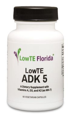 LowTE Florida ADK 5 - Multivitamin Including Vitamin D3 5,000 iu, Vitamin K2 mk-7 &amp; Vitamin A for Strong Bones &amp; Teeth*, Arterial Health &amp; Immune Support*, Gluten Free (60 Day Supply)
