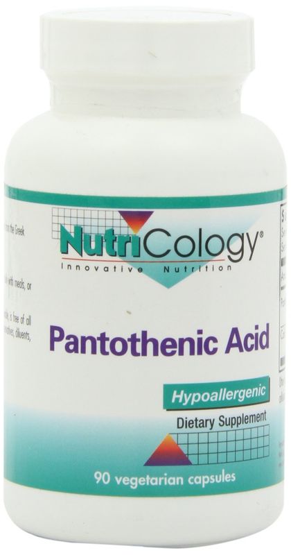 Nutricology Pantothenic Acid - Vitamin B5 for Men &amp; Women, Calcium, 500mg Supplement, Pure, Organic, Vegetarian Capsules - 90 Count