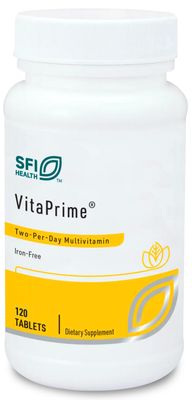 Klaire Labs Vitaprime - Multivitamin &amp; Mineral with B Vitamins, Folate, Antioxidants &amp; Vitamin E - Nutrients to Help Support Energy - Twice Daily, Iron-Free Multivitamin (120 Tablets)