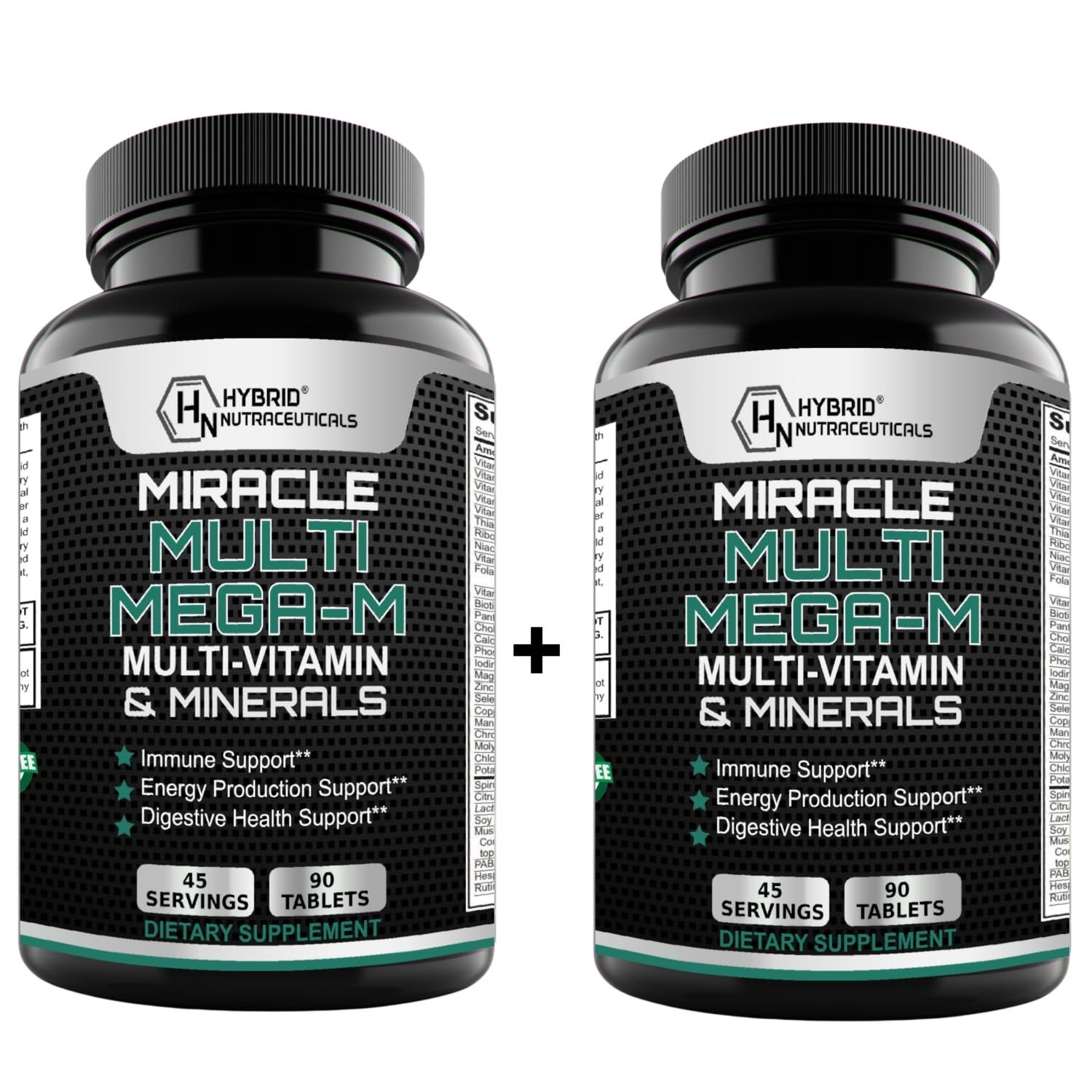 MiracleMulti MEGA-M Multivitamin for Men and Women - Vitamins, Minerals, Probiotics, Enzymes, Mushroom Complex, Anti-Oxidants, Organic Superfood Blend, Non-GMO - 180 Tablets