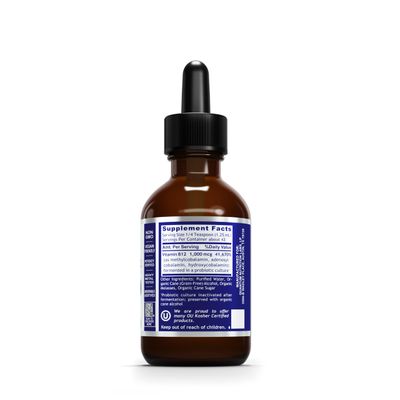 Quantum Nutrition Labs Qultured B12 - Vitamin B12, Pure B12 Liquid, B12 Sublingual, Methylated B12, Organic, Liquid Drops for Adults, Liquid B12 Supplement with Methylcobalamin - 2 Fl Oz