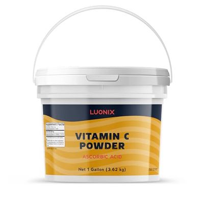 Luonix Vitamin C Powder, 1 Gallon Bucket, Ascorbic Acid, Supplement