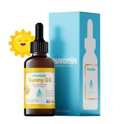Nuvamin - Liquid Liposomal Vitamin D Drops for Baby Toddlers Kids &amp; Adults, 1200 IU/mL, 2 Fl.Oz (60ml), 120 Daily Serving, Great Taste - All Natural - Vegan - Superior Absorption, Lemon Flavor