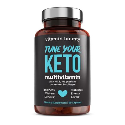 Vitamin Bounty Tune Your Keto Multivitamin - Keto-Specific Nutritional Support with Magnesium, Potassium, and MCT for Energy, Cramp Relief, and Nutrient Optimization - 90 Capsules