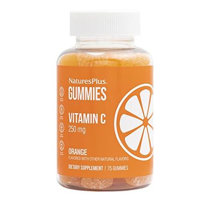 Natures Plus Gummies Vitamin C - 75 Gummies, Orange - Promotes Optimal Immune Health - Nutritious &amp; Delicious - Vegan, Gluten Free, Non-GMO - 37.5 Servings