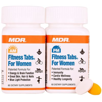 MDR Fitness Tabs Patented Multivitamin for Women Promotes ATP and NAD to Support Energy and Fitness - AM/PM Formulas - 2 Month Supply