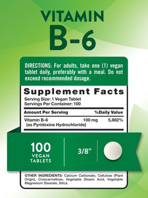 Nature's Truth B6 Vitamin | 100mg | 100 Tablets | Vegan, Non-GMO &amp; Gluten Free Supplement
