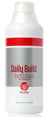 PURE Daily Build Liquid Multivitamin &amp; Mineral/Herbal Dietary Supplement with Superfruits - 1 Bottle of 32 Fl Oz (946ml)
