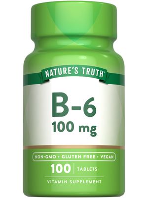 Nature&#39;s Truth B6 Vitamin | 100mg | 100 Tablets | Vegan, Non-GMO &amp; Gluten Free Supplement