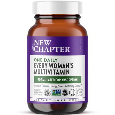 New Chapter Women&#39;s Multivitamin for Immune, Beauty + Energy Support with Fermented Nutrients - Every Woman&#39;s One Daily, Made with Organic Vegetables &amp; Herbs, Non-GMO, Gluten Free, 48 Count