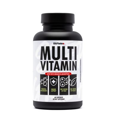 Sculpt Nation by V Shred Multivitamin - Daily Multivitamin for Women and Men with Zinc, Vitamin C, and Copper, Nutritional Support with One Serving of Fruit and Veggies - 60 Capsules