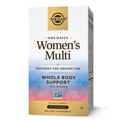 Solgar One Daily Women&#39;s Multi Whole Body Support Highly Absorbable Delayed Release Vitamin for Women, Supplement for Immune, Heart, Energy, Stress, Hair Skin Nails &amp; Reproductive Health, 60 Servings