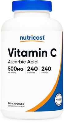 Nutricost Vitamin C 500mg, 240 Capsules, Vegetarian, Gluten Free &amp; Non-GMO