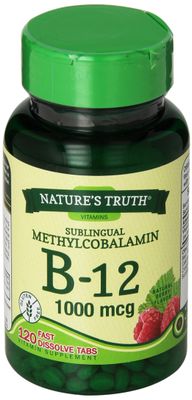 Nature&#39;s Truth Vitamin B-12 1000 Mcg Methylcobalamin, Fast Dissolve Tabs, Natural Berry Flavor, 120 Count (Pack of 3)