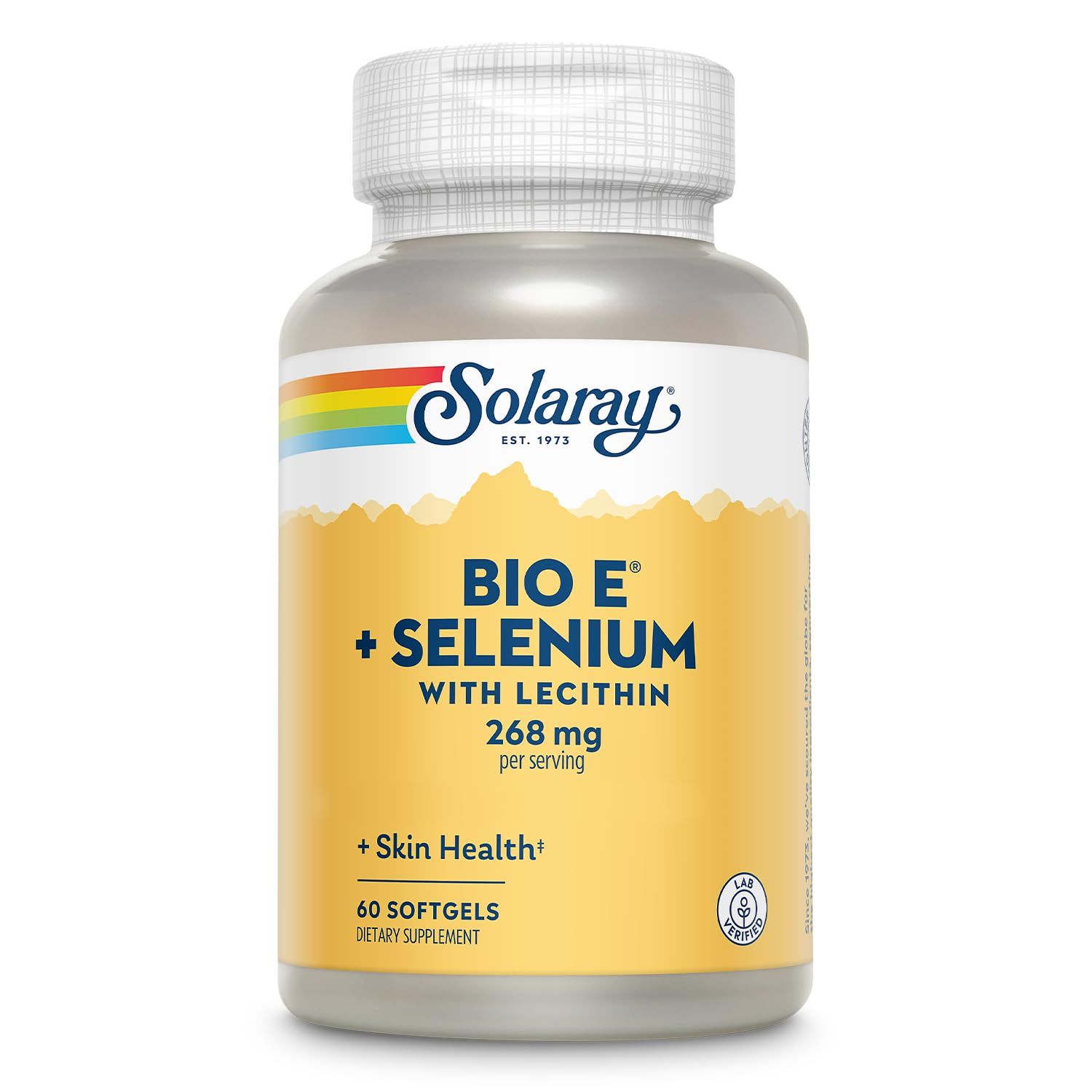 SOLARAY Bio Vitamin E with Selenium 400IU Healthy Heart Function, Antioxidant Activity &amp; Skin Support High Absorption 120 Softgels