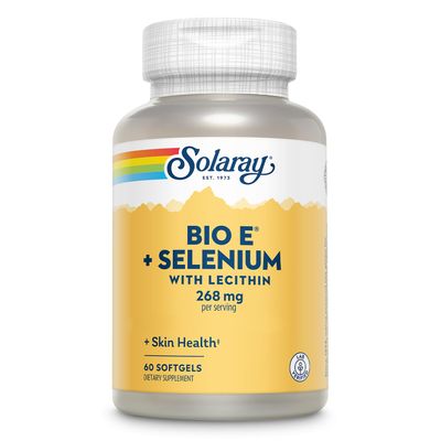 SOLARAY Bio Vitamin E with Selenium 400IU Healthy Heart Function, Antioxidant Activity &amp; Skin Support High Absorption 120 Softgels