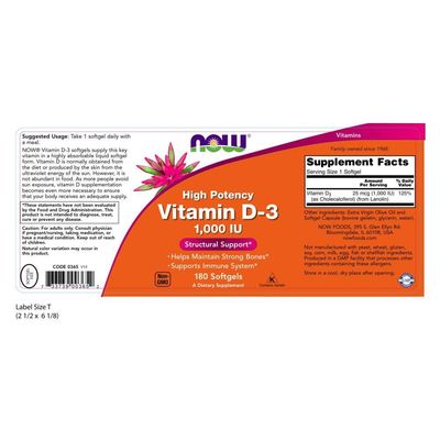 Now VIT D-3 1000Iu