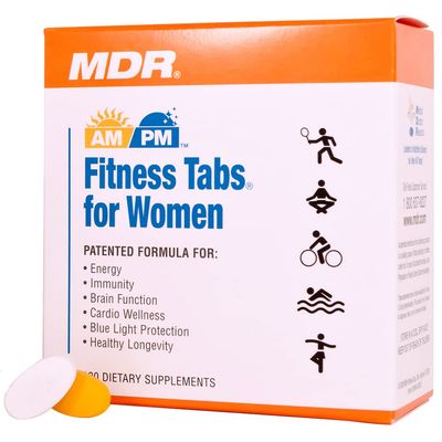MDR Fitness Tabs Patented Multivitamin for Women Promotes ATP and NAD to Support Energy and Fitness - AM/PM Formulas - 2 Month Supply