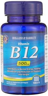 Holland &amp; Barrett Vitamin B12 100 Tablets 500ug