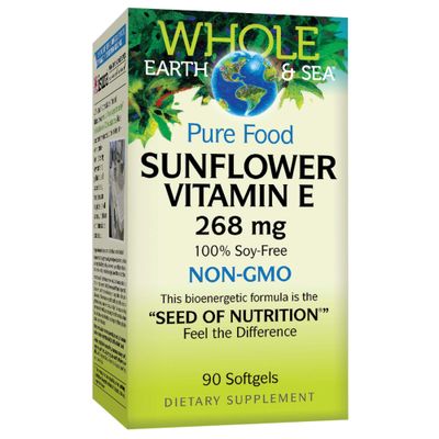 Whole Earth &amp; Sea from Natural Factors, Sunflower Vitamin E, Whole Food Supplement