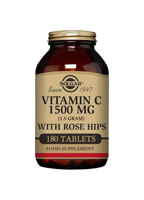 Solgar Vitamin C 1500 mg with Rose Hips, 180 Tablets - Antioxidant &amp; Immune Support - Overall Health - Supports Healthy Skin &amp; Joints - Non GMO, Vegan Gluten Free, Dairy Free, Kosher - 180 Servings