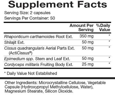 Natura Health Products Botanabol Supplement - Builds Strength & Endurance and Optimizes Recovery Time - Featuring Rhaponticum, Shilajit, Cordyceps, Cissus Quadrangularis (100 Capsules)