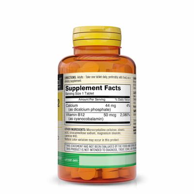 MASON NATURAL Vitamin B12 50 mcg with Calcium, 300-Day Supply, Dietary Supplement to Support Natural Energy Levels, 100 Tablets (Pack of 3)