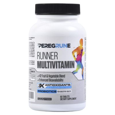 PEREGRUNE Runner Multivitamin - Engineered Vitamin with Antioxidants for Health/Running Recovery - Complete B Complex for Endurance, Energy - Probiotics, Whole Foods - Certified Running Supplements