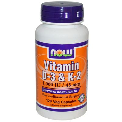 Vitamin D-3 &amp; K-2 120 VegiCaps (Pack of 2)