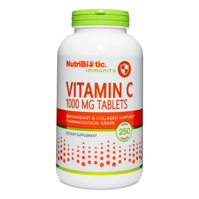 NutriBiotic - Vitamin C 1000 Mg, 250 Count Tablets | Essential Immune &amp; Antioxidant Collagen Support Supplement | Pharmaceutical Grade L-Ascorbic Acid | Vegan, Non-GMO &amp; Gluten Free