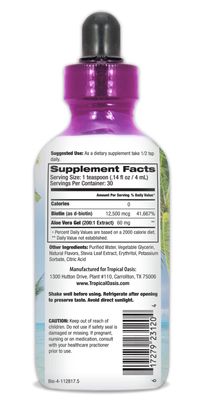 Maximum Strength Liquid Biotin Drops w/ 12,500 MCG - Best Vitamins for Fast Hair Growth, Reduced Hair Loss, Healthy Skin &amp; Strong Nails -5X More Potent Than Pills- Max Absorption, Vegan- 4oz, 30 Serv
