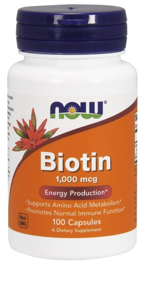 NOW Biotin 1000mcg, 100 Capsules (Pack of 4)