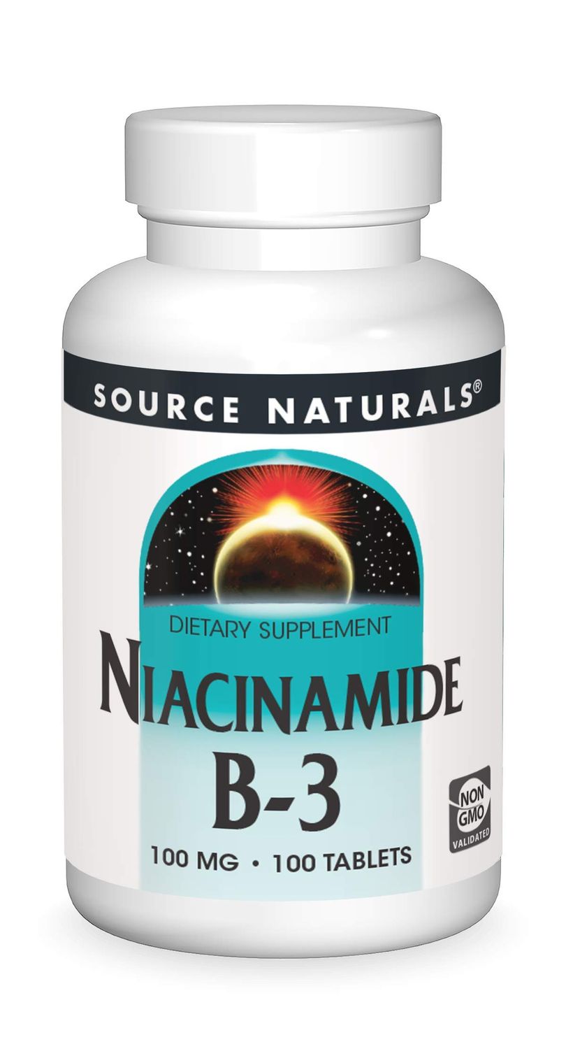 Source Naturals Niacinamide B-3, 100 mg Dietary Supplement - 100 Tablets