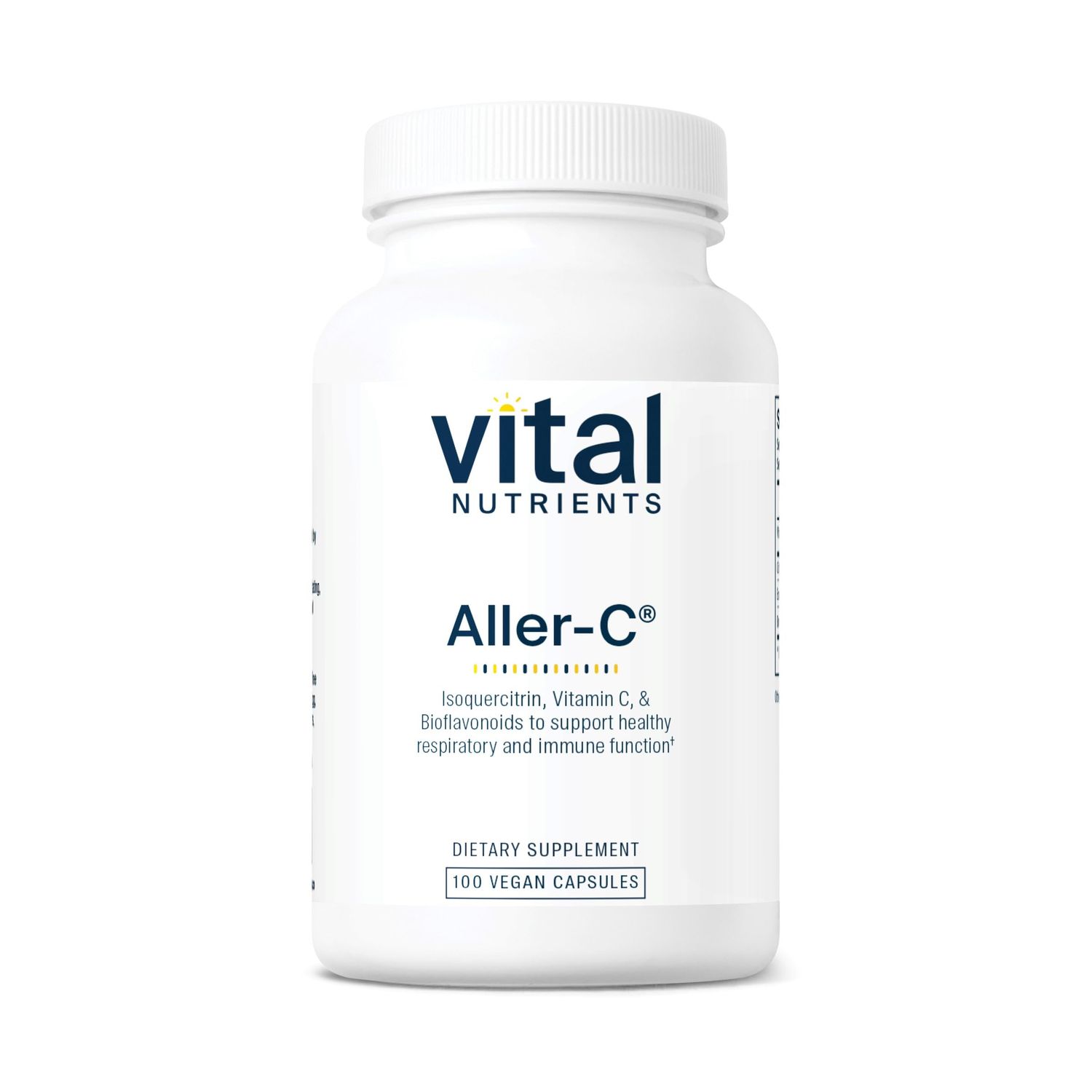 Vital Nutrients Aller-C | Vegan Respiratory and Sinus Function Support*| Isoquercitrin, Bromelain, Bioflavonoids, &amp; Vitamin C | Gluten, Dairy, Soy Free Supplement | 100 Capsules