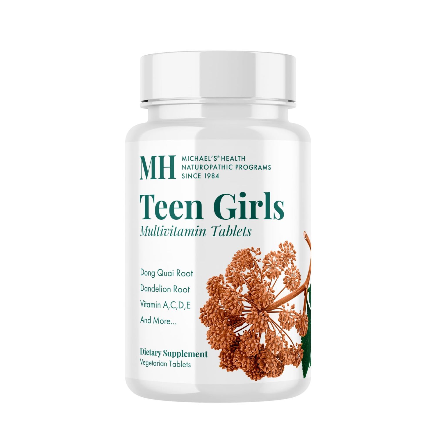 MICHAEL&#39;S Health Naturopathic Programs Teen Girls Multivitamin - 90 Vegetarian Tablets - with B Complex Vitamins &amp; Female Herbal Blend - Kosher - 45 Servings